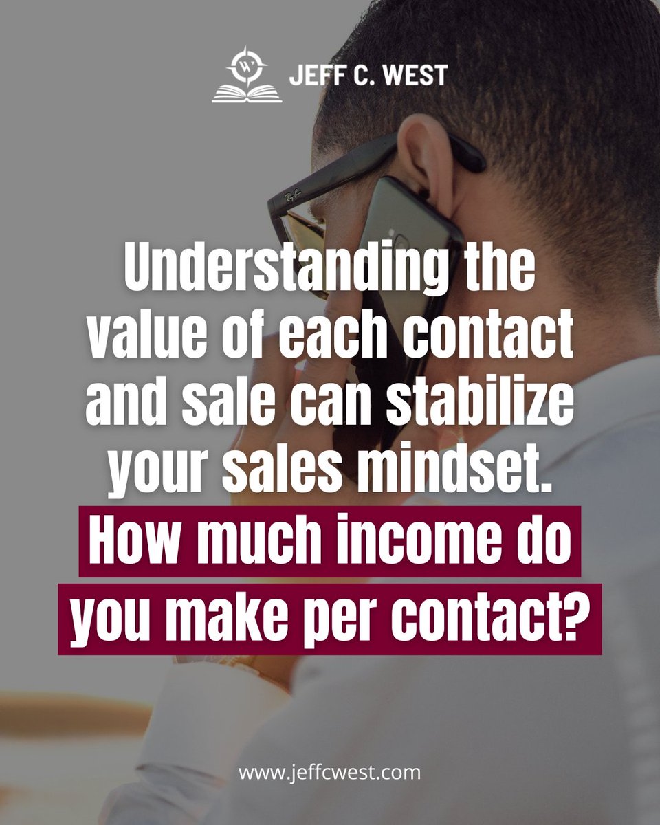 Sales isn’t just about getting a yes—it’s about knowing the value of every contact.

How much income do you earn per call, email, or conversation? Understanding this can stabilize your mindset, sharpen your focus, and help you prioritize activities that truly grow your business.