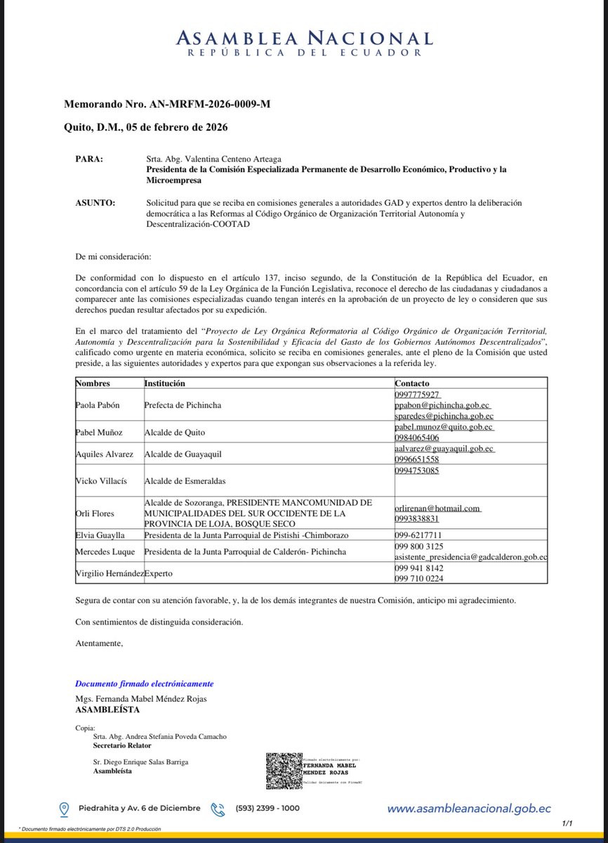 MonicaAlemanM's tweet photo. @DiegoSalasB propuso un cambio del orden del día en la Comisión de @DesarrolloEcAN para escuchar a las voces que han solicitado comparecer por la Ley Económica Urgente que afecta a los GAD. ADN se negó con una excusa preocupante: “son dos leyes urgentes y no hay tiempo”.

La "urgencia" no puede ser argumento para cerrar el debate ni para legislar de espaldas al territorio.
Si una norma impacta a municipios, prefecturas y juntas parroquiales, lo mínimo democrático es escuchar antes de decidir.

Sin comparecencias, esto no es eficiencia: es imposición. 

#ElCarnavalazoDeNOBOA
