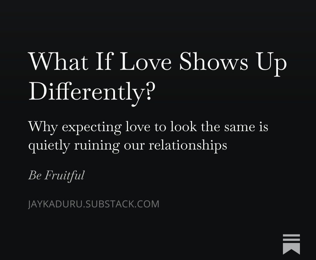 I wrote this at 2:45 am, in a friend’s house.

It’s about love, friendship, and the quiet damage we do when we keep score.

If you’ve ever felt yourself pulling away from people you care about, this might meet you gently.

Full piece on Substack.
jaykaduru.substack.com/p/what-if-love…