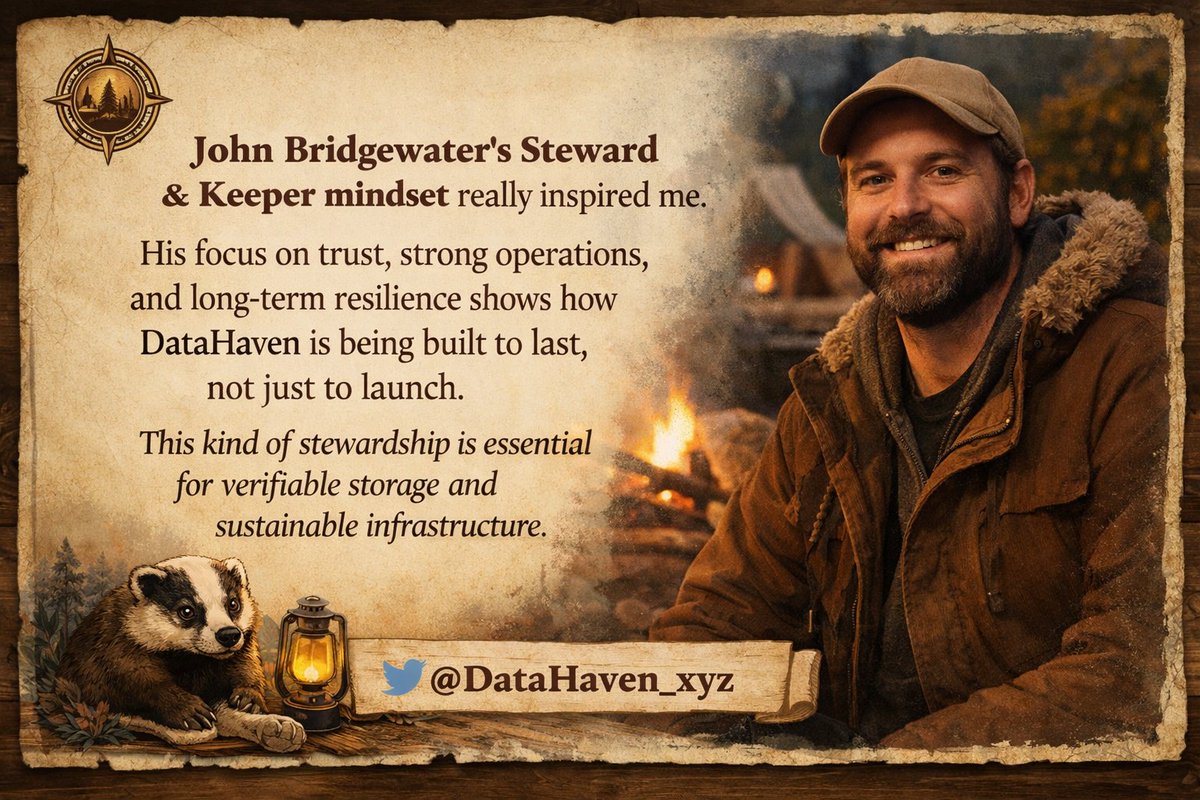 rales68's tweet photo. John Bridgewater’s Steward &amp; Keeper mindset inspired me. His focus on trust, strong operations, and long-term resilience shows how DataHaven is being built to truly last.

@DataHaven_xyz https://t.co/PZgFxZZScL