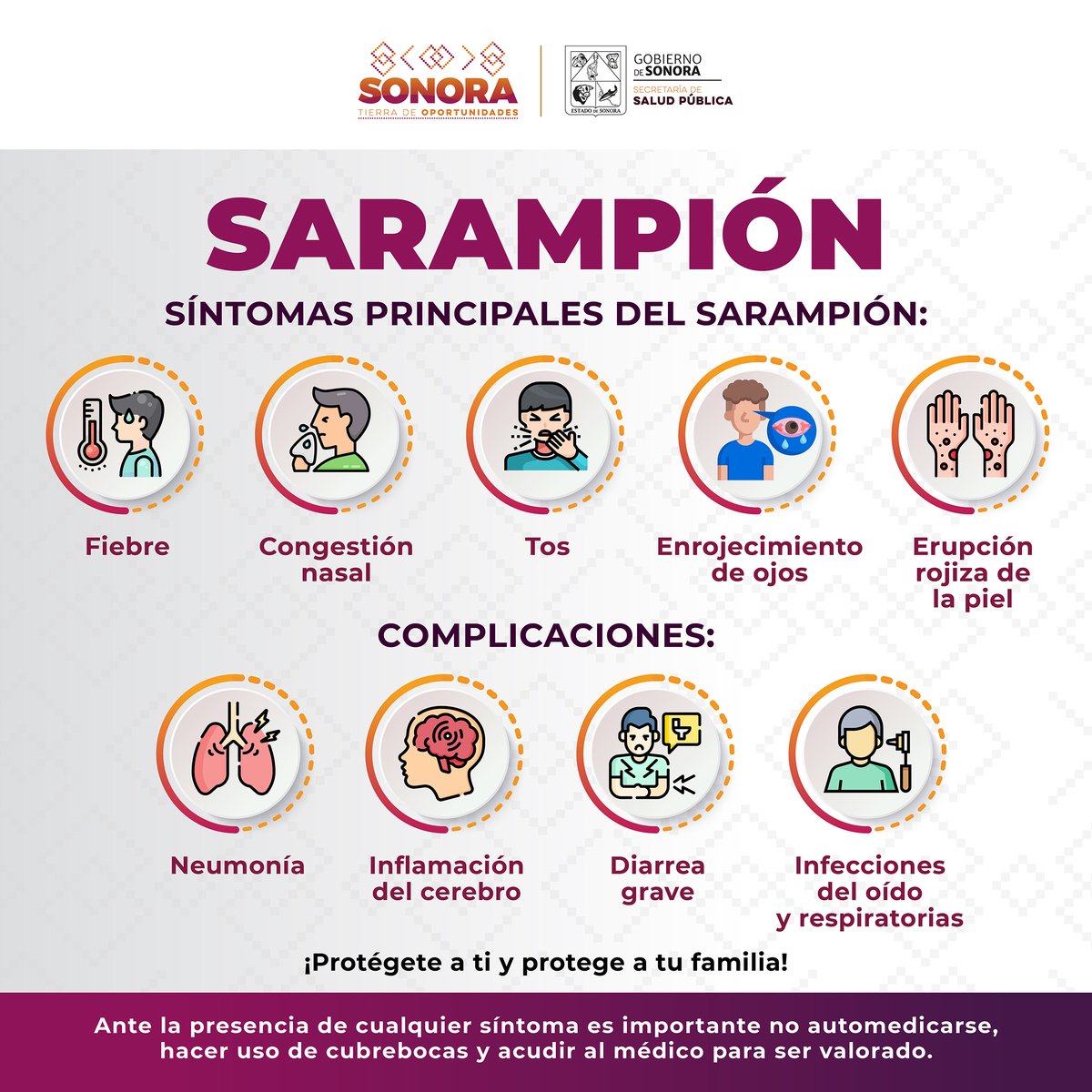 ds02caborca's tweet photo. Conoce los síntomas del sarampión
💉La vacuna te ayuda a evitar esta enfermedad y sus complicaciones.

#SaludSonora #Prevención #Sarampión https://t.co/2NGdIZ8XyX