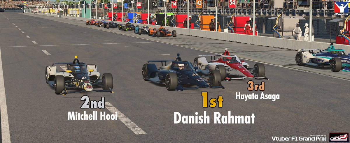 vtuberf1gp's tweet photo. NEW LEAGUE FIRST WINNER "Danish Rahmat"!!!

#VtuberF1GP #Indycar #MotorSports #eMotorSports #VFOS #Daytona https://t.co/4nXODGQScs