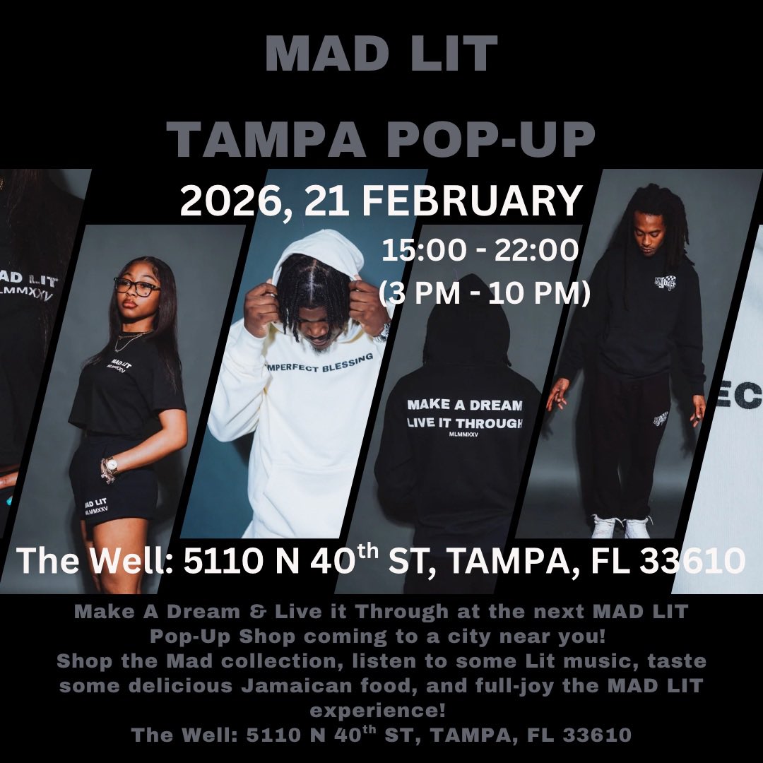 MadLitClothing's tweet photo. Tampa Pop-Up Shop…. Loading…. #MadLit #MadLitClothing #Tampa #PopUp https://t.co/CtZfcgBCwn