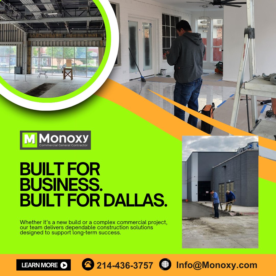 Monoxy3's tweet photo. Building in Dallas requires experience you can rely on. Our commercial construction services combine proven expertise, clear communication, and a commitment to excellence at every stage.
#DallasConstruction #CommercialConstruction #DallasBuilders #ConstructionExperts https://t.co/6RWE9CH8ow