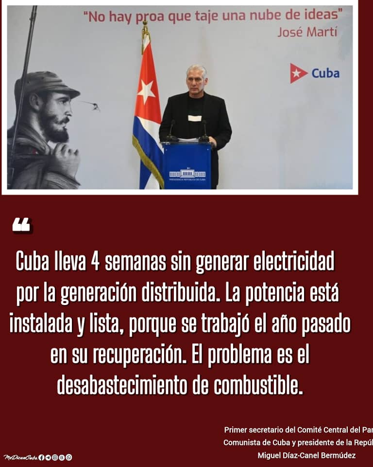 Reafirmamos con toda la valentía que nos caracteriza que ningún obstáculo podrá apagar la esperanza de nuestra Patria. ¡Seguimos adelante con firmeza y coraje!

#CubaEstáFirme 
#YoSigoAMiPresidente