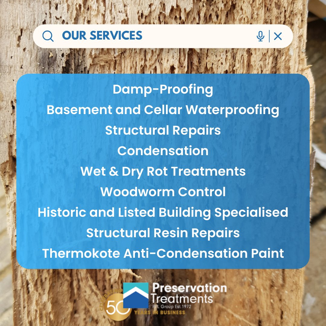 PresTreatments's tweet photo. Preservation Treatments Limited offers professional and competitive services to a range of clients, including English Heritage, National Trust, local authorities, and housing associations.

#PreservationTreatments #OurServices #StructuralWork https://t.co/DRTrVPPwWT