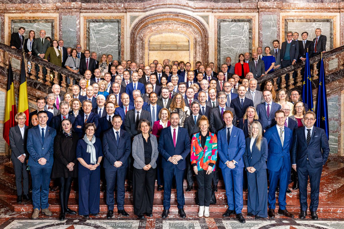 BelgiumDGE's tweet photo. Exhausted but inspired after #BEDiploDays. A week‑long diplomatic speed‑dating marathon w/ 🇧🇪 HoMs showed that to protect our security, prosperity & resilience, we need strong priorities, unity, and the EU as our key lever. 🇪🇺 Thanks @Bart_DeWever, @prevotmaxime, @kajakallas ...! https://t.co/g4glKzMWb5
