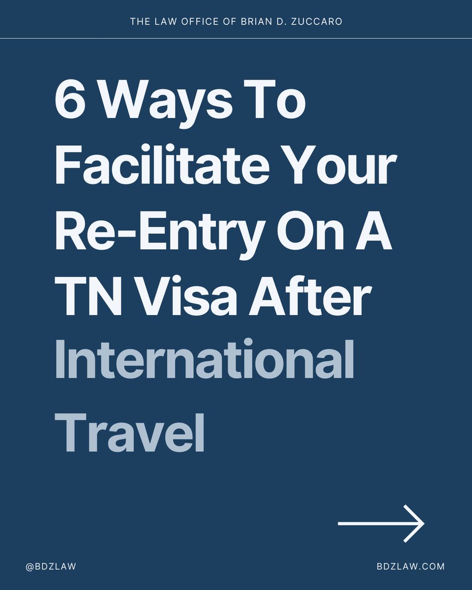 Earlier I wrote about how TN visa workers were facing issues when re-entering the U.S. after international travel. Here are 6 ways to help ensure your re-entry to the U.S. under your TN visa when returning from international travel...bdzlaw.com/nafta-tn-blog/…