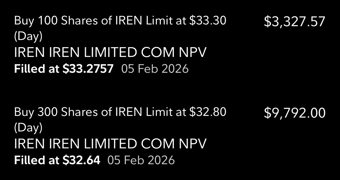 $IREN

Thank you to whoever sold me these shares last night.