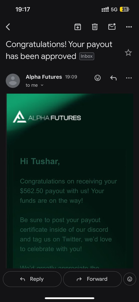 Lonewolftrade68's tweet photo. @Alpha_Futures_ Thanks for my payout. Best firm with best rules. Got approved within a day https://t.co/59prtNj9SE
