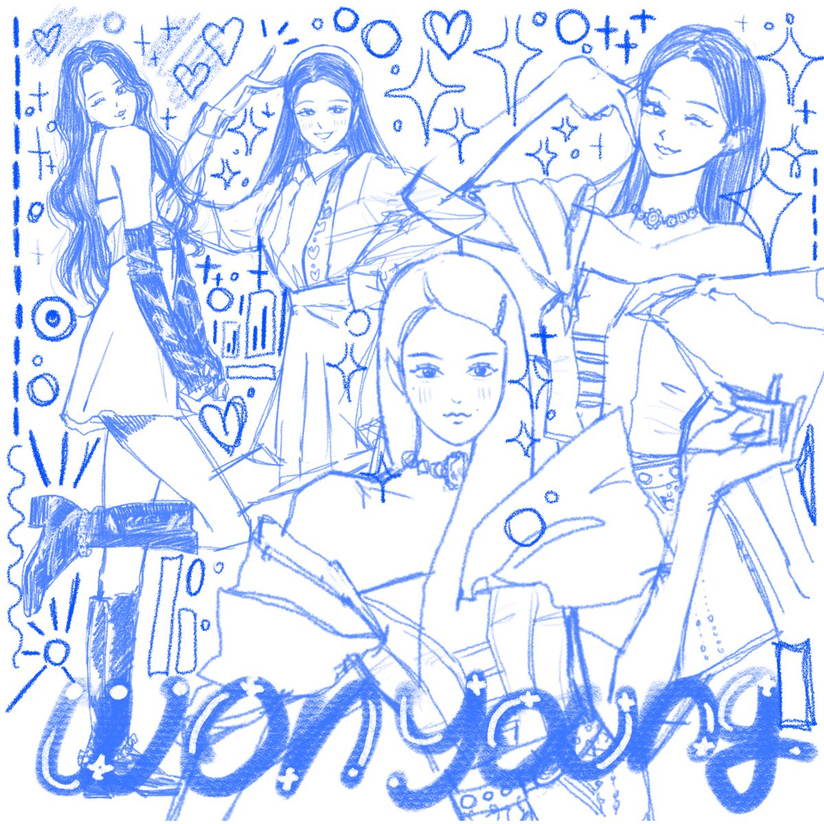 starveonna's tweet photo. 장원영 러브다이브 시절애 그림 https://t.co/IgAiw7Wmcm