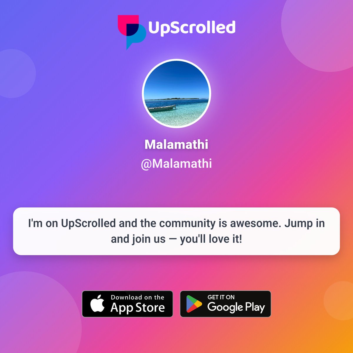 malamathi_mv's tweet photo. I'm on UpScrolled. Join me there!

Check out my profile:
https://t.co/melogMcnWy https://t.co/pQljVeVClG