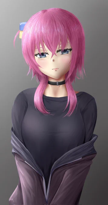 自分の絵柄でウルフヘアぼっち