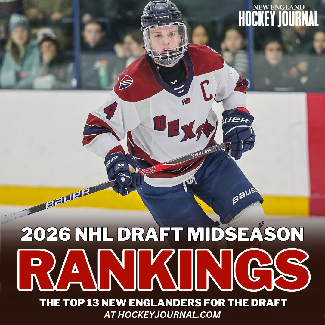 Who are the top 2026 NHL Draft prospects from New England? 

Here are the top 13 at the halfway point. 

From <a href="/EvanMarinofsky/">Evan Marinofsky</a>: hockeyjournal.com/2026-nhl-draft…