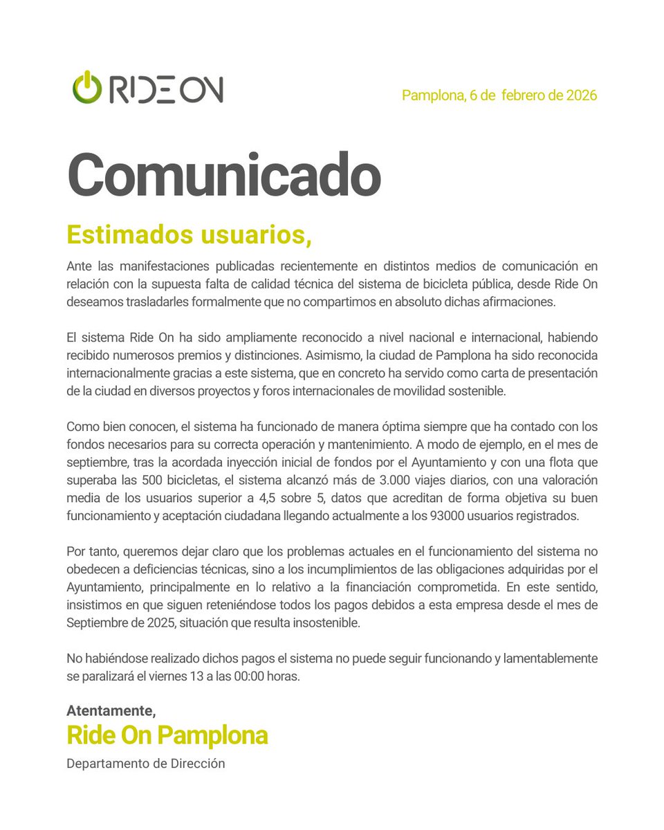 rideonpamplona's tweet photo. Comunicado. #RideonPamplona #Pamplona #Iruña https://t.co/SOhkES85cz