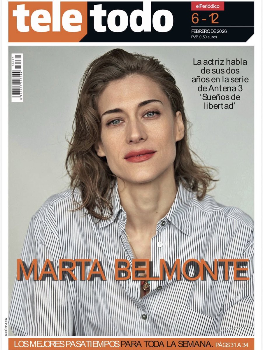 gini__us's tweet photo. Marta Belmonte en la portada de #TeleTodo de “El Periódico” donde habla de sus dos años que lleva en la serie #SueñosDeLibertad https://t.co/WFbLJjKEMM