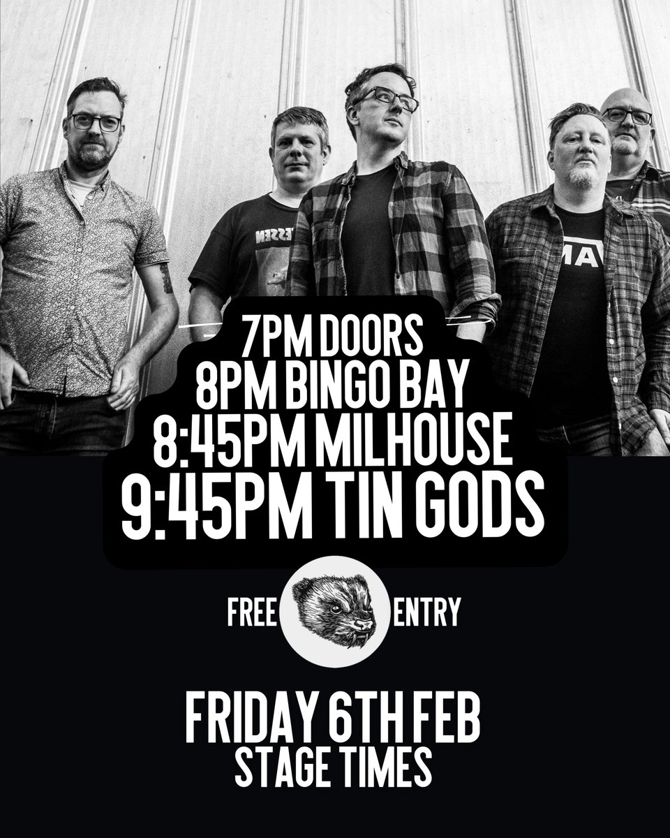 FerretPreston's tweet image. TONIGHT! A FREE ENTRY triple dose of indie and alt rock hits #TheFerret 🤘👀

👉Free entry, tasty beers, 3 top bands. What more do you need on a Friday, eh? See you by the stage.

#indie #altrock #prestongigs #whatsoninlancashire #theferret #preston
