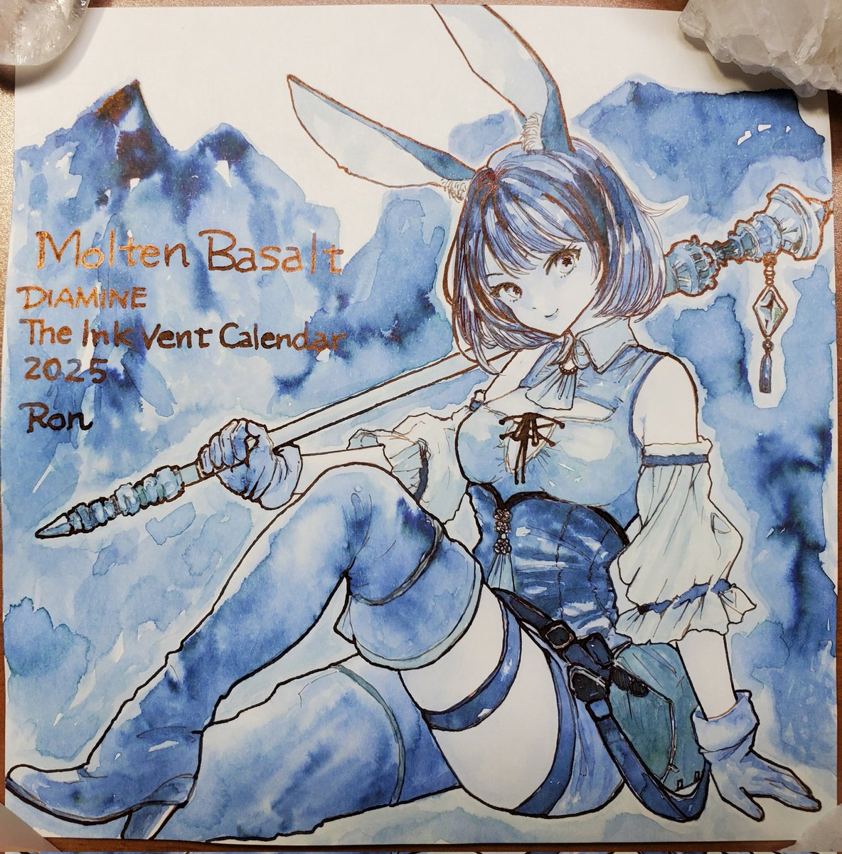 pajauma's tweet photo. #アナログイラスト 
#アナログ絵 
#万年筆インク
#DIAMINE
#InkVentCalendar

今日は奇跡的にヤル気が残ってた💪
緑色が出せたから、満足😚💨 https://t.co/fEXjJ62GxE