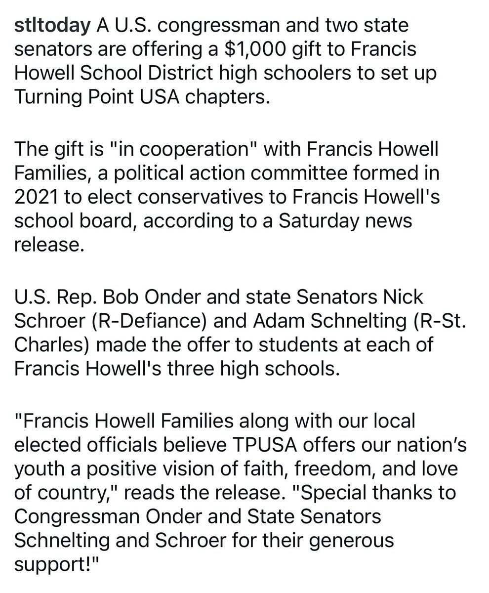 Biggin5's tweet photo. @NickBSchroer If you’re yank funding for walkouts and students exercising their first amendment rights, you should also yank it for any schools that have a TPUSA chapter. https://t.co/XTsPll2cG9