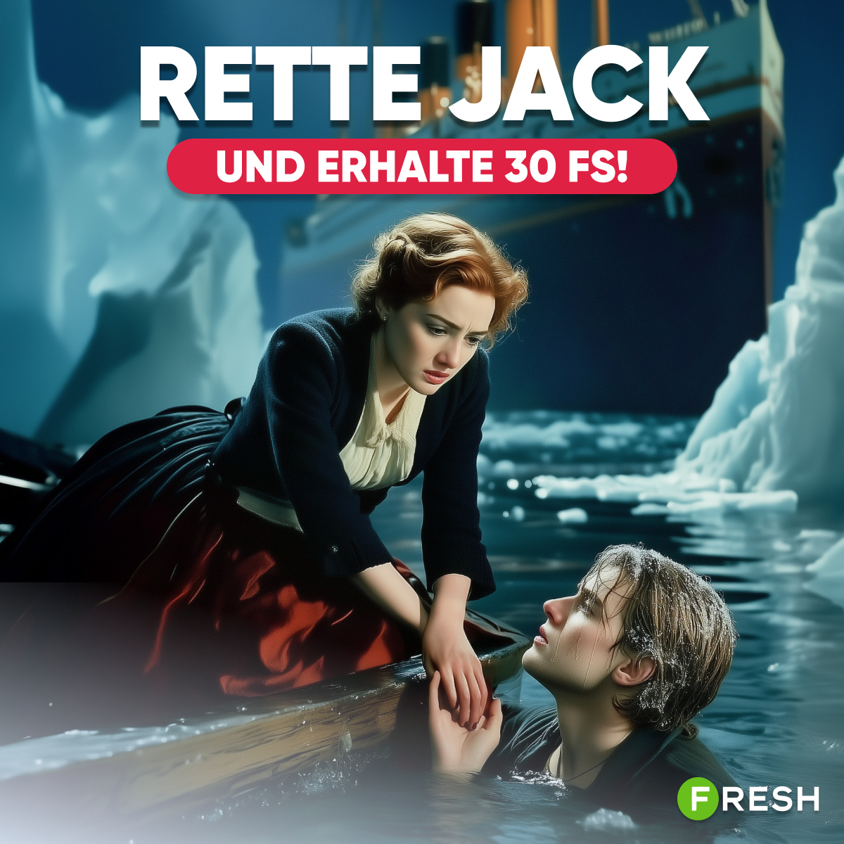 🛟 Rette Jack und erhalte 30 FS! Wie wär’s mit einem Happy End für die Titanic? 🚢

👩‍❤️‍👨 Rose und Jack verdienen eine zweite Chance — zumindest im FRESH-Universum! Was passt besser in diese romantische Zeit?

Details — t.me/+vtPfdHDrLFcyN…
