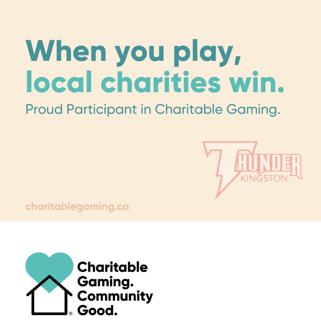 When you play, local charities like Kingston Thunder win!
Find your local Charitable Bingo and Gaming centre today.
#CharitableGaming #CGaming #OntarioCharities #Local #Ontario
<a href="/CgamingCgood/">Charitable Gaming. Community Good.</a>