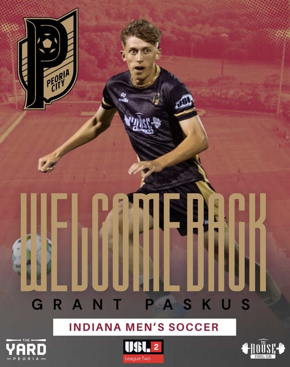 Back in The House 😤

Peoria City can confirm the return of Grant Paskus to the 2026 squad. 

Paskus recently announced his transfer from NIU to Indiana Men’s Soccer.
