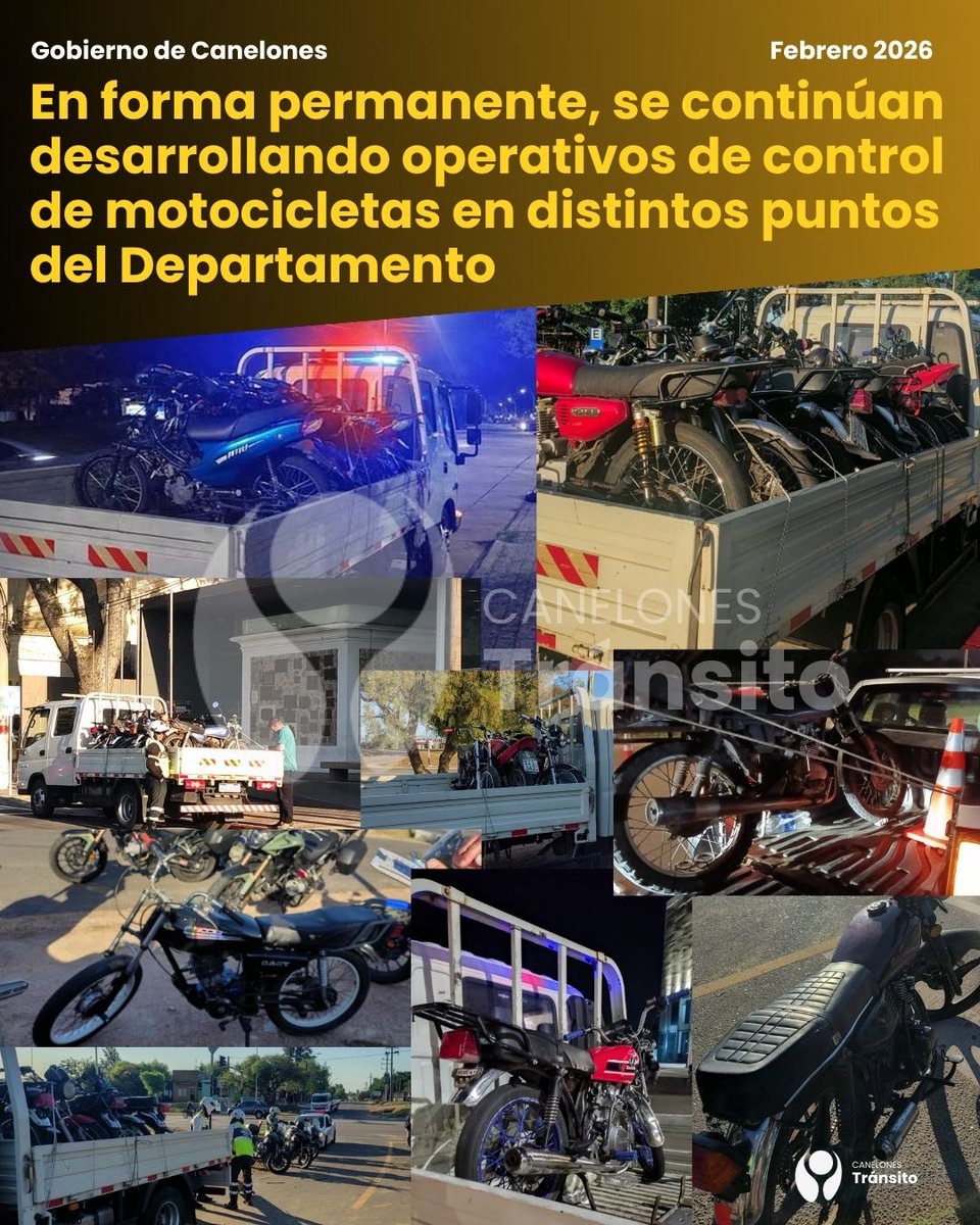 SANTA LUCÍA Y CANELONES
Seis motos retenidas y 28 infracciones aplicadas.

✔️ 6 motos retenidas por Tránsito
✔️ 1 moto retenida por el Ministerio del Interior
✔️ 28 infracciones aplicadas en total
✔️ 0 espirometrías positivas