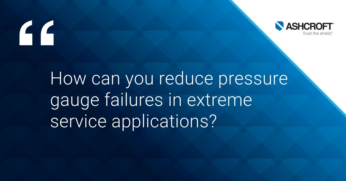 FAQ Friday
Q: How can you reduce pressure gauge failures in extreme service applications?
A: Conducting an application-specific audit and select pressure gauges with technologies such as Ashcroft PLUS!™ Performance, overpressure protection and more. hubs.li/Q04268Yc0