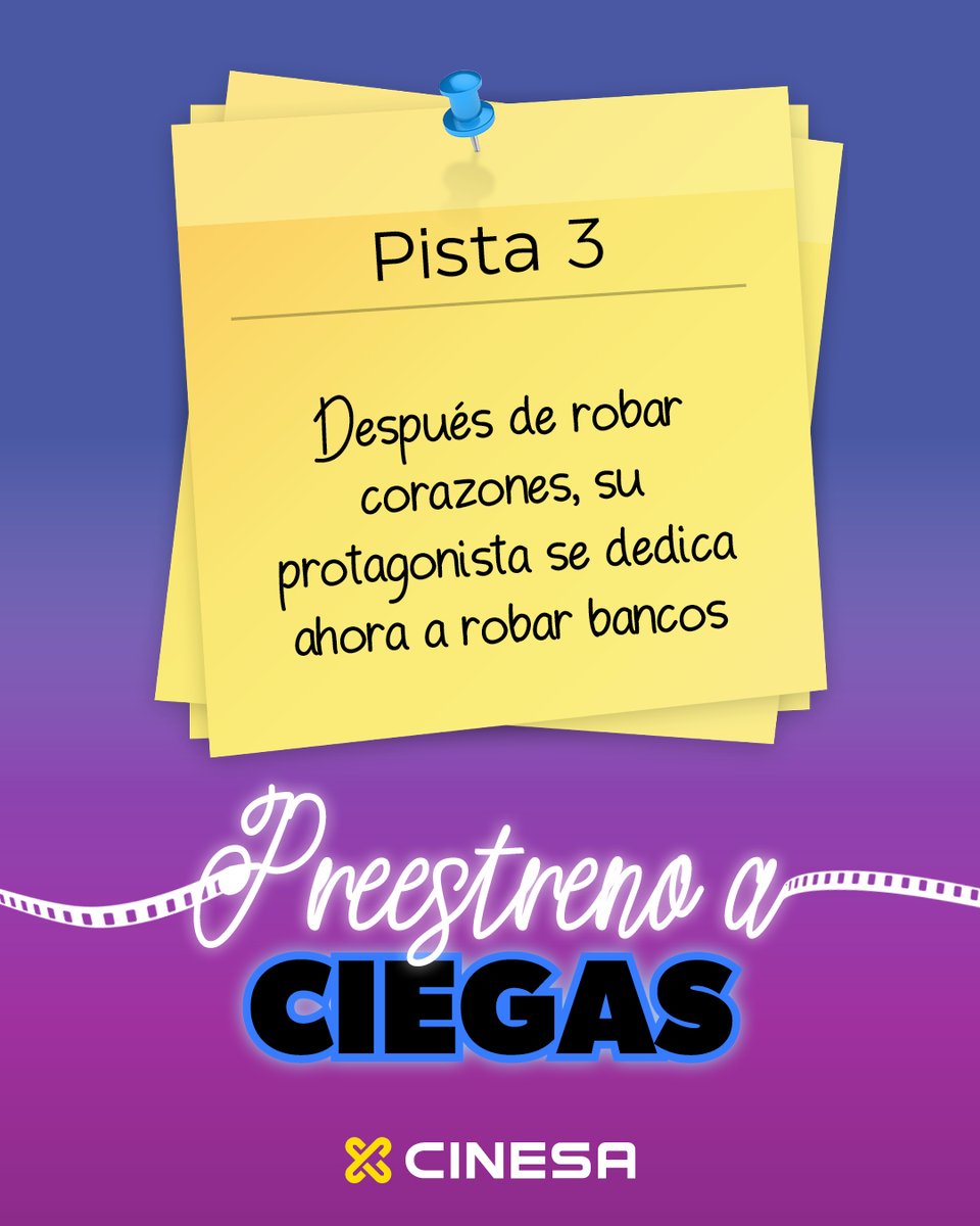 Cinesa's tweet image. Vuelve el #PreestrenoACiegas 🙈🎬✨
Disfruta de una película sorpresa que todavía no se ha estrenado en cines 🤩
📆10 de febrero a las 19:30h.
Consulta los cines y compra ahora tus entradas en 👉 ow.ly/SaiW50Y9Qv2