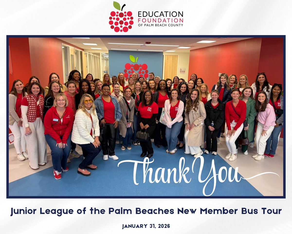 EducationFdnPBC's tweet photo. Thank you, @juniorleagueofthepalmbeaches, for visiting our building during your new members tour. We look forward to seeing you all again soon! https://t.co/MZI8LQC5q4