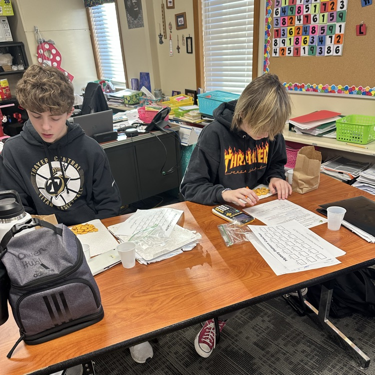ThayerCentral's tweet photo. The Algebra classes simulated the Capture-Recapture method used by wildlife biologists to count species in a population. They used Goldfish to determine how many fish were in their lake. This is a fun way to introduce proportions. https://t.co/dnByBQ3ZLK