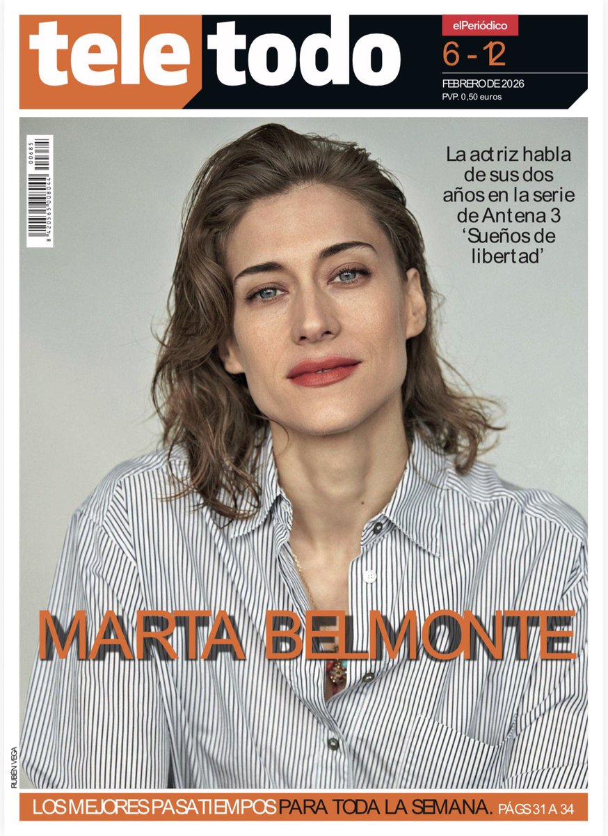 GranViaComunica's tweet photo. . @labelmontemarta portada de #TeleTodo de @elperiodico.
#MartaBelmonte #entrevista #ElPeriodico https://t.co/QPqL8NyHpT