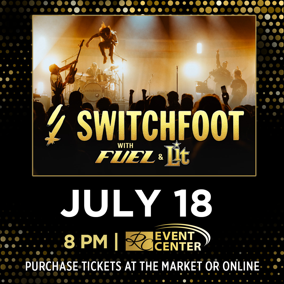 RCCasino's tweet image. Tickets are now on sale to see Switchfoot perform with Fuel and Lit on Saturday, July 18 at 8 PM!

Get yours at brnw.ch/21wZIPg

#rhythmcitycasino #quadcities #switchfoot #fuel #lit