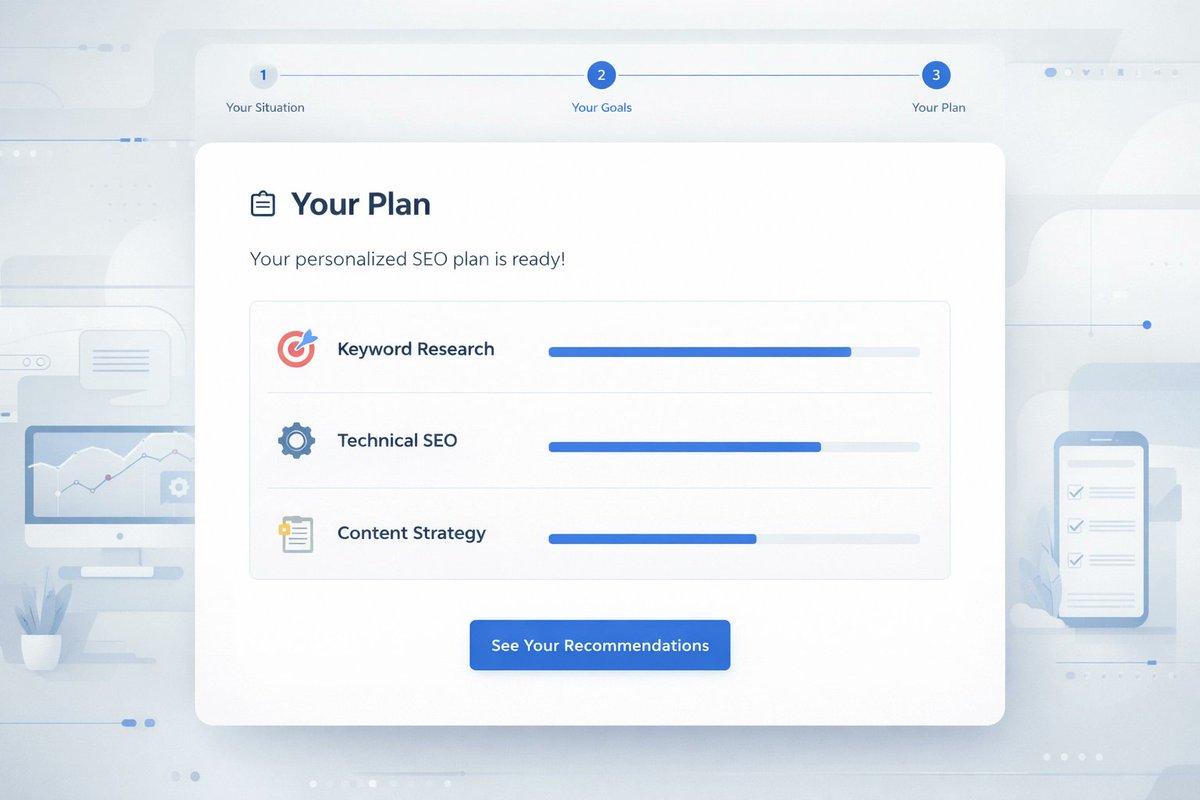 SEOExpertEric's tweet photo. 90 seconds to stop guessing and start growing. 🚀

Our SEO Journey Wizard builds your personalized roadmap instantly. No complications, just a clear path forward.

Try it for free: https://t.co/C6HNtA1bgO

#SEO #BusinessGrowth #SEOTools https://t.co/7uPdgqmBCM