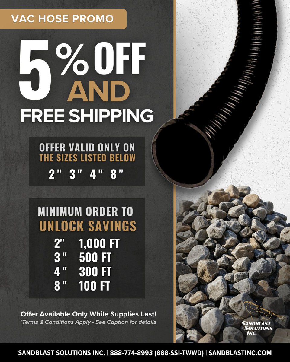 For a limited time, get 5% off + Free Shipping direct from factory when you order qualifying minimum footage.

🗓 Starts Monday, Feb 9
⚠️ Offer available while supplies last
✔ Applies only to MH62 sizes: 2”, 3”, 4”, &amp; 8”
📦 Minimum order quantities required to qualify