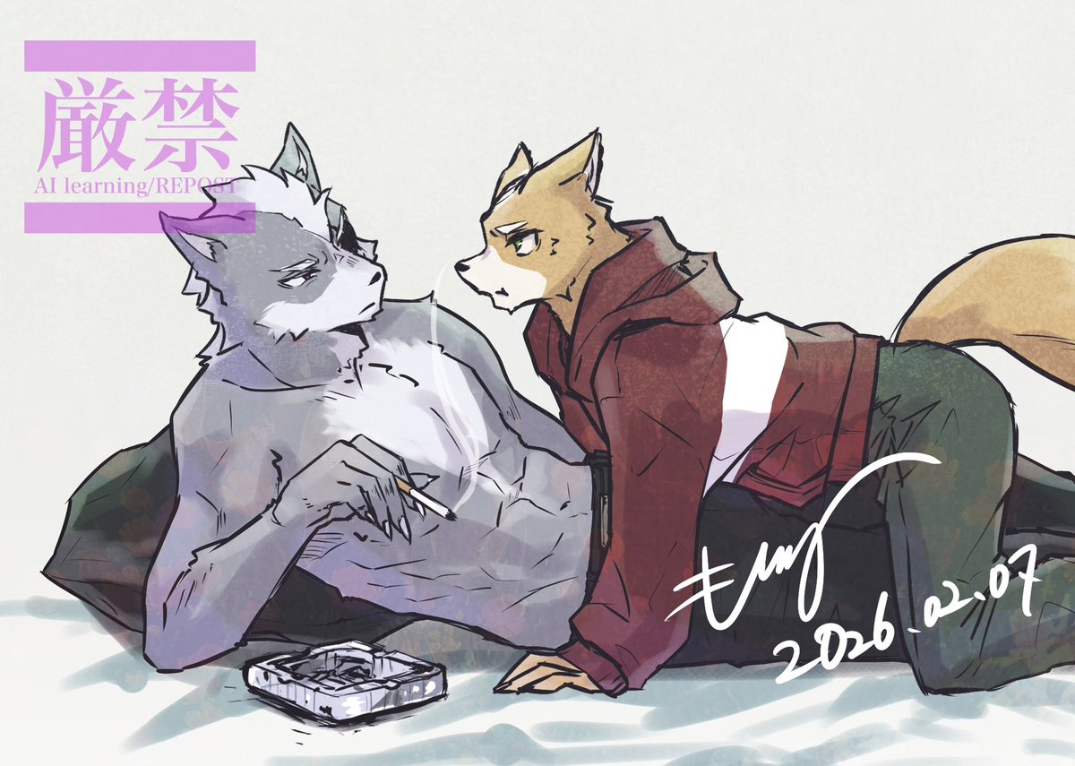 ena_mon_moon's tweet photo. 遊び疲れたけど鉄は熱いうちに😇
🐺の灰皿は分厚いガラスのやつだと思うんですよ。2時間サスペンスの序盤で鈍器として登場しがちなアレです。 https://t.co/RHfNbxNUV6