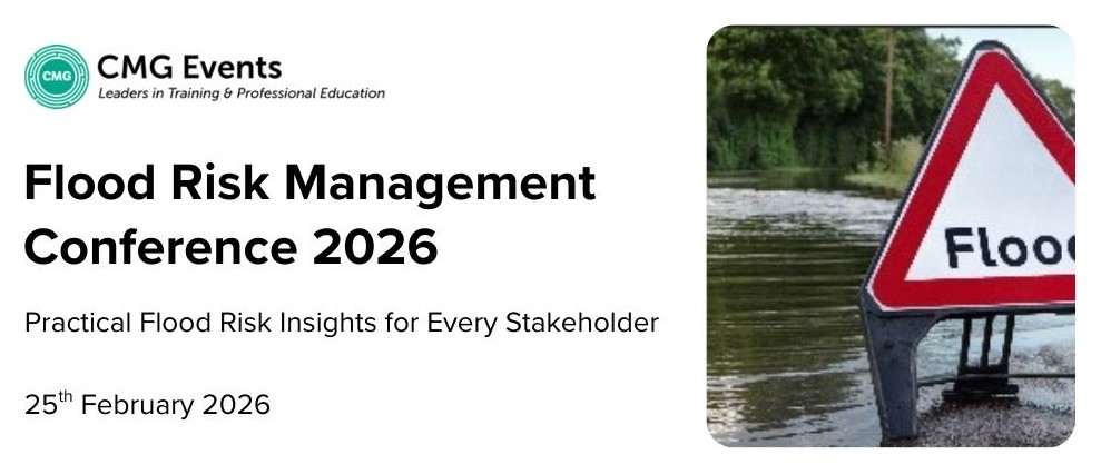 EngineerIreland's tweet image. CMG Training will host the online Flood Risk Management Conference 2026 on Wednesday, 25 February, from 9 am. 

For more information and to book a place, visit: cmgevents.ie/events/flood-r…  

#FloodRiskManagement #ClimateResilience #SustainableInfrastructure #EngineeringCPD