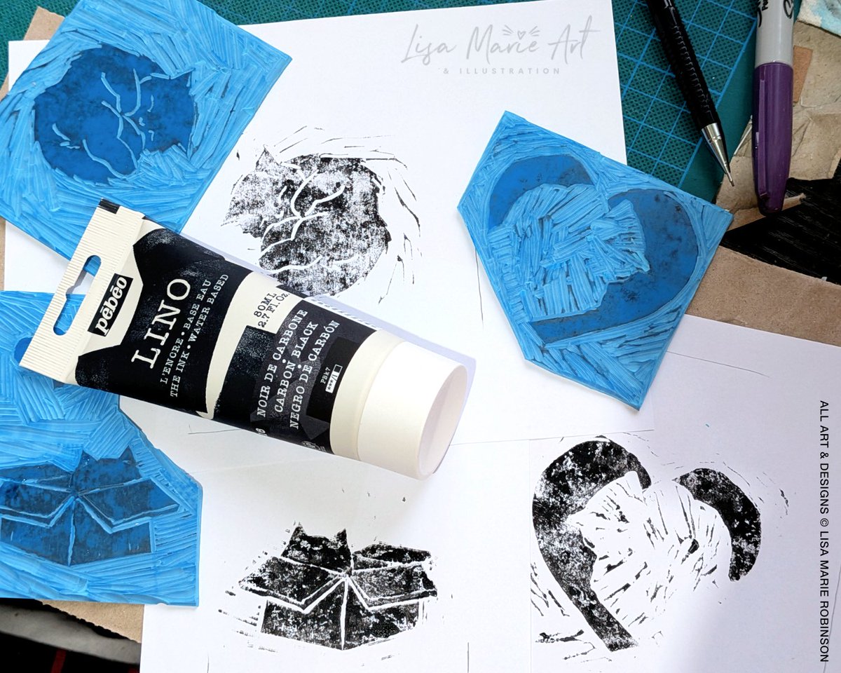 Messy desk, test prints, and cat love in progress! 🐱💌 Busy making (or I will once I finish cutting the lino) hand-printed cards for anniversaries, just because, or anytime..... not just Valentine’s 💖

First lino prints in over 20 years! 😬

#Handmade #LinoPrinting #CatCards