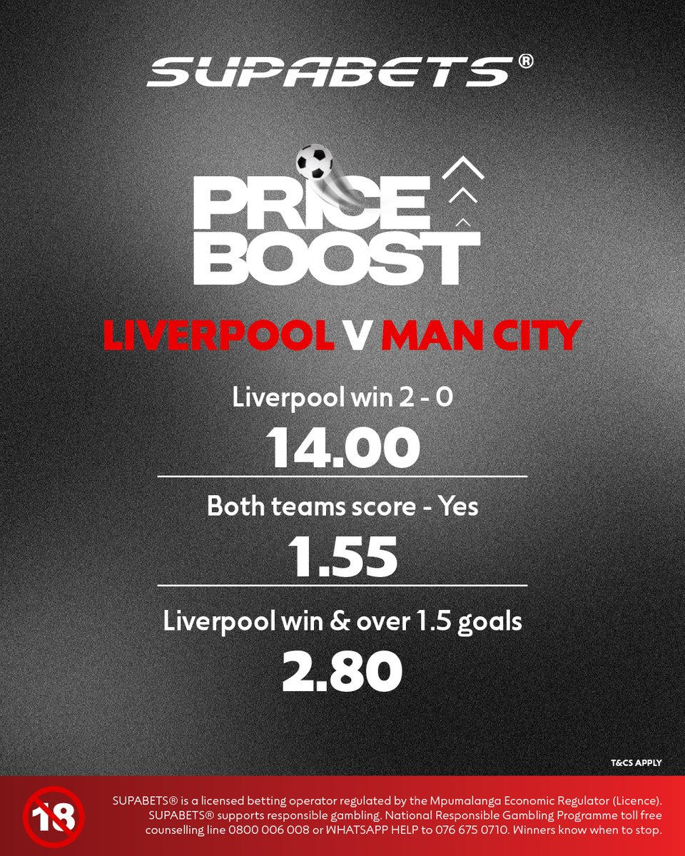 Supabets_mzansi's tweet image. This could be crucial for the CITYZENS! But you have to back the REDS at Anfield🫡⚽

🚀 bit.ly/3UvaGbC ✅

#PriceBoost #EPL #LIVMNC #Supabets

18+ / Bet Responsibly