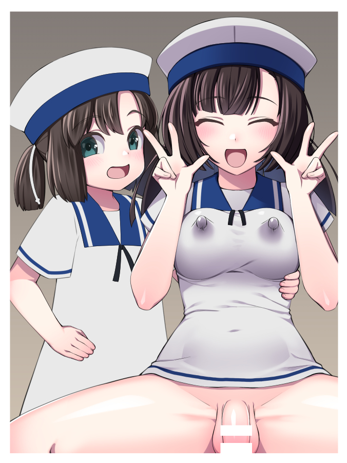 skebWIP…
日振「朧さん、見えてますか～?愛しの秋月さんがとっても可愛い私たちの妹になっちゃいました♪おちんちんシコシコしながら恥ずかしい姿を見守ってあげてくださいね♪」 