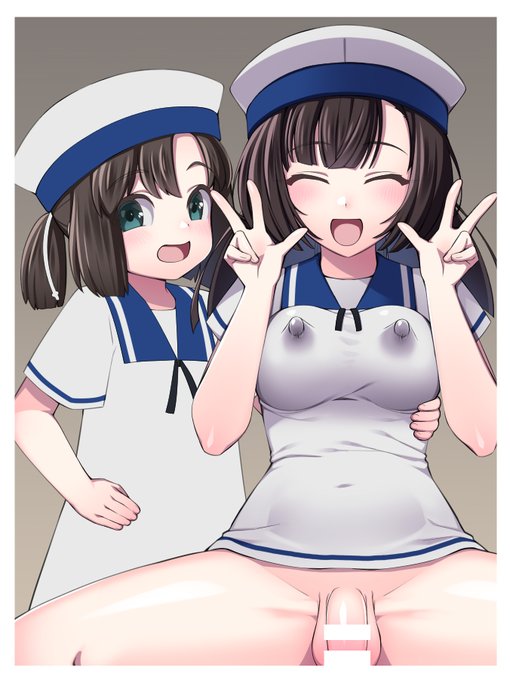 skebWIP…
日振「朧さん、見えてますか～?愛しの秋月さんがとっても可愛い私たちの妹になっちゃいました♪おちんちんシコシコしながら恥ずかしい姿を見守ってあげてくださいね♪」 