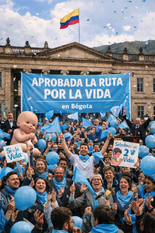 Se aprobó “RUTA POR LA VIDA” en Bogotá con alternativas y acompañamiento REALES a embarazadas. Que ninguna se sienta obligada a abortar!  
LOS ABORTISTAS ATACAN Y NECESITAMOS TU VOZ!  Tuitea con #RutaPorLaVida  #BogotáProVida 
¡que respeten la vida! 
#RutaPorLaVida #BogotáProVida