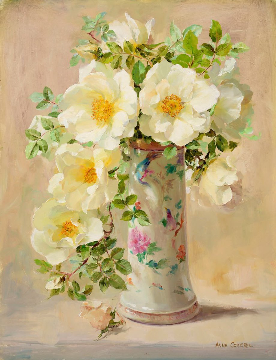 Anne Cotterill ( 1933-2010)
Such a beautiful piece  by this Scottish artist whose flower paintings are always beautiful