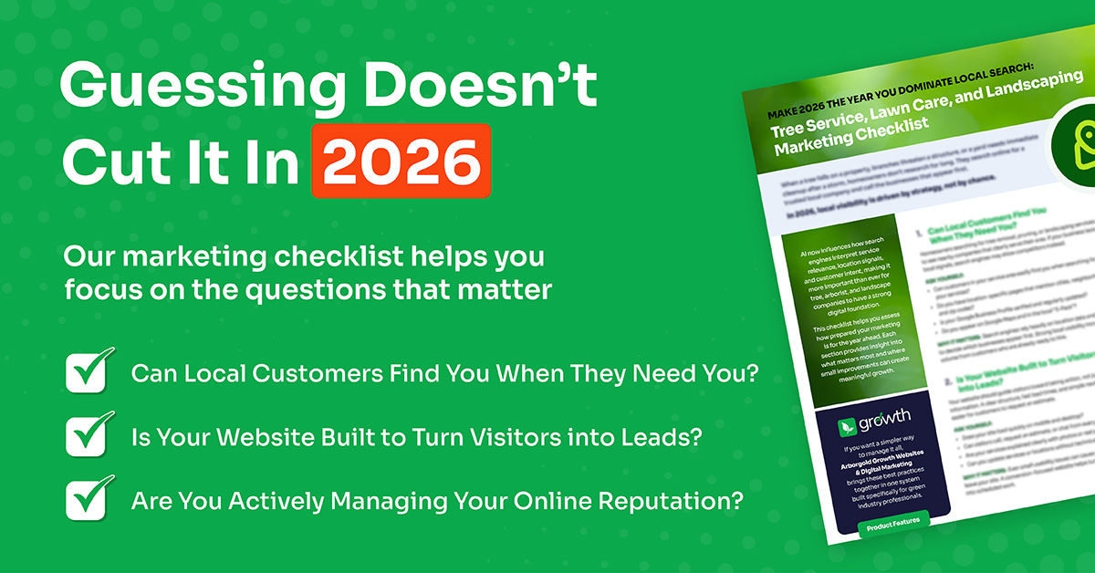 arborgold's tweet image. If you want to grow a #treecare business, you can’t just rely on word-of-mouth. To dominate your area, you need a system for lead gen &amp;amp; customer acquisition.

We’ve simplified the process with our new Green Industry Marketing Checklist! Download for free: hubs.ly/Q041_K--0