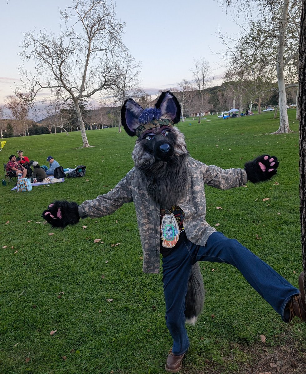 VulpeculaPets's tweet photo. Camo foxo #FursuitFriday https://t.co/q5Vr52EBtt