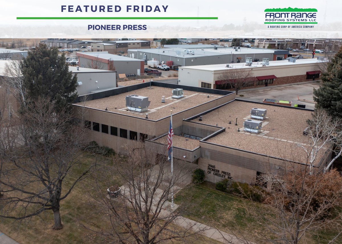 FRRSRoof's tweet photo. #FRRS #FeaturedFriday Project: Pioneer Press - Greeley, Colorado 

 • Roof Type: Ballasted .060 Mil EPDM 
 • Roofing Manufacturer: @CarlisleSynTec 
 • Total Square Footage of Roofing: 8,500 https://t.co/kf47vqeLYA