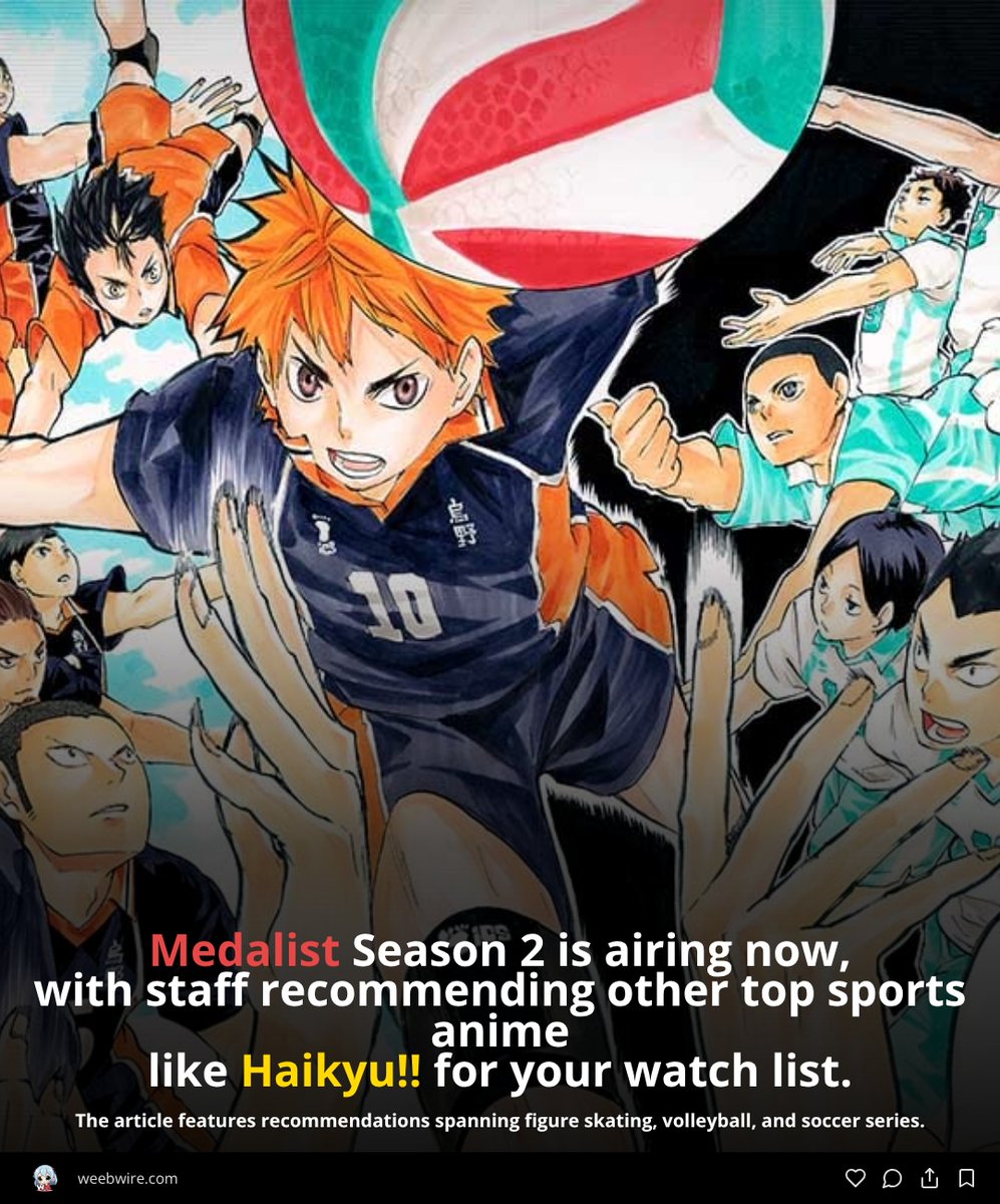 weeb_wire's tweet photo. 🔗 https://t.co/mHOoJkBzkL

#SportsAnime #Haikyu #BlueLock #Medalist #AnimeRecommendations #Winter2026 https://t.co/0MOuSWxLoK
