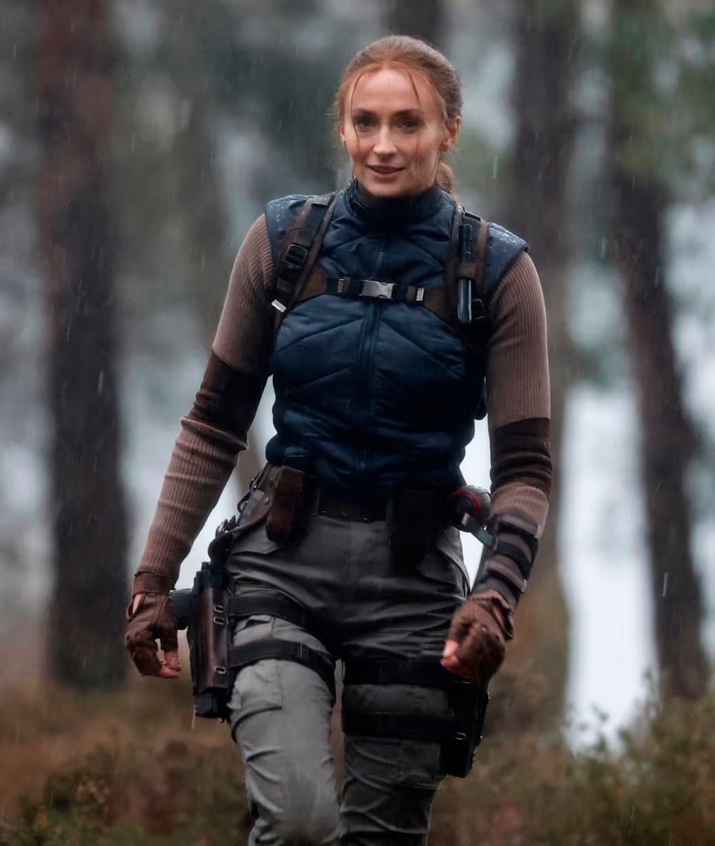 Sophie Turner como Lara Croft desde el rodaje de la serie Liveaction de Tomb Raider de Prime Video.