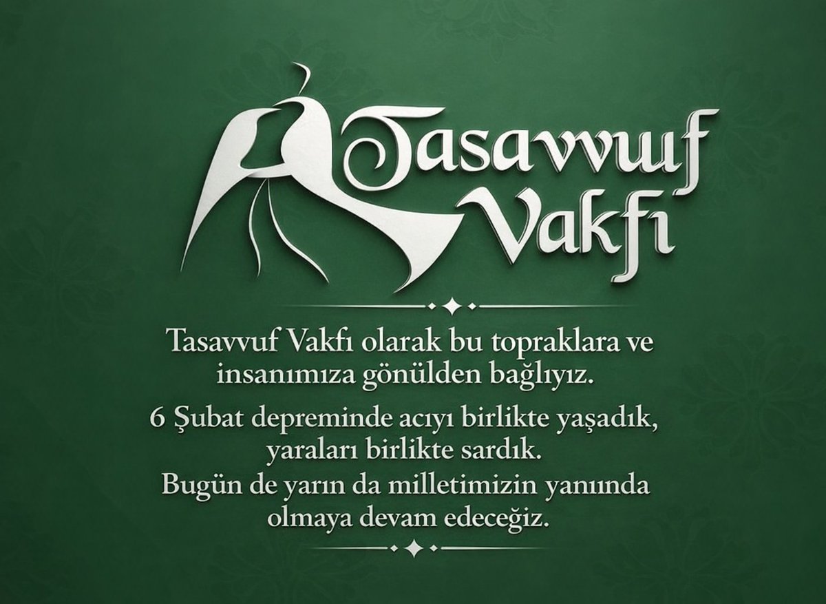 erkanozbek15's tweet photo. Tasavvuf Vakfı olarak bu topraklara ve insanımıza gönülden bağlıyız.
6 Şubat depreminde acıyı birlikte yaşadık, yaraları birlikte sardık.
Bugün de yarın da milletimizin yanında olmaya devam edeceğiz.
#mustafaozbag #mustafaözbağ #mustafaozbağ #mustafaözbağ https://t.co/2EnYy5jqQW