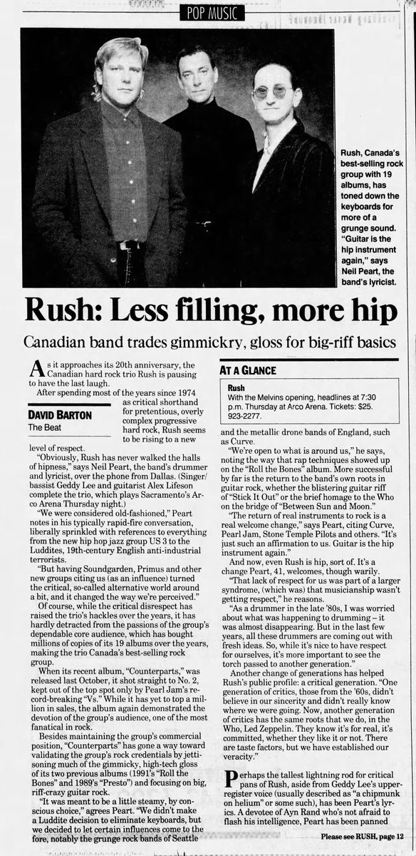 RushHistory2112's tweet photo. The Sacramento Bee
February 6, 1994
#rushtheband
#counterparts https://t.co/yAi7oZYnLF